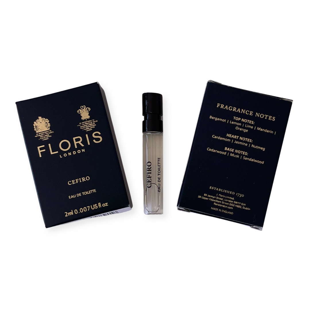 Lot of 2 FLORIS Cefiro Eau de Toilette Vial Sample Spray 1.2ml